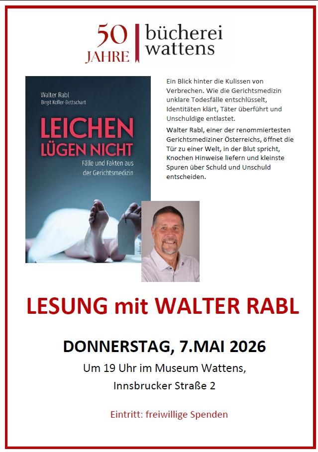 Lesung mit Walter Rabl