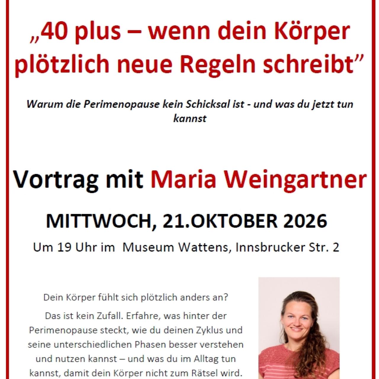 Vortrag Maria Weingartner